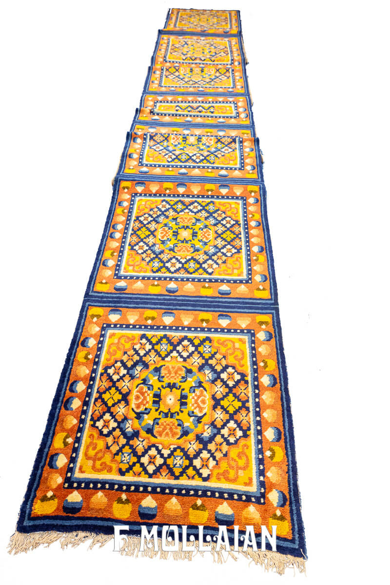 Antique Tibet Rug Gold/Blue Color n°:207979